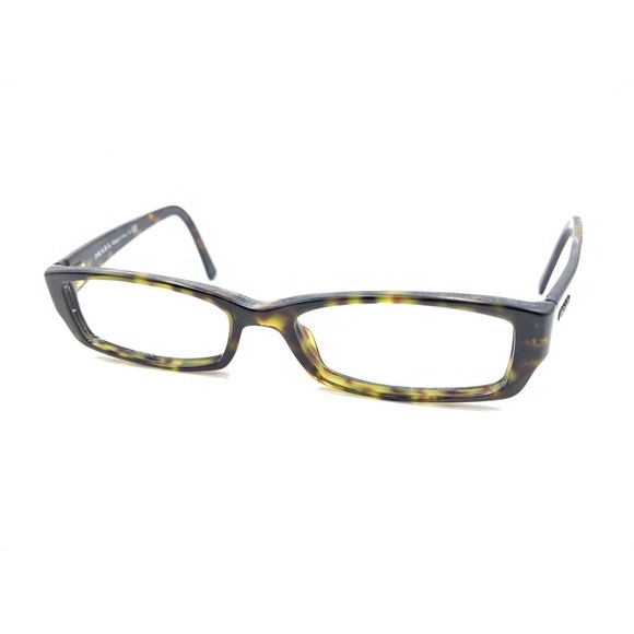 Prada VPR 19L 2AU-1O1 Tortoise Brown Rectangle Eyeglasses Frames 52-16 135 Italy - Picture 8 of 12
